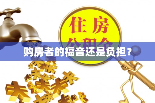前金购房者的福音还是负担？