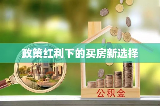 前金政策红利下的买房新选择