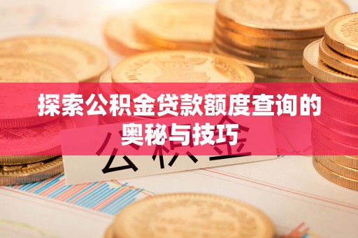 前金探索公积金贷款额度查询的奥秘与技巧