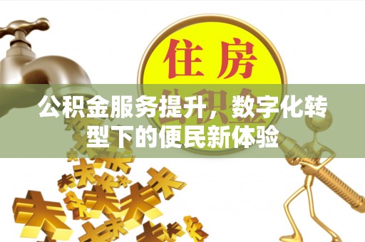 前金公积金服务提升，数字化转型下的便民新体验