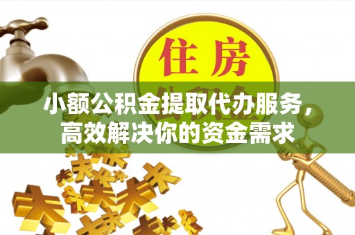 前金小额公积金提取代办服务，高效解决你的资金需求