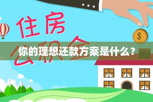 前金你的理想还款方案是什么？