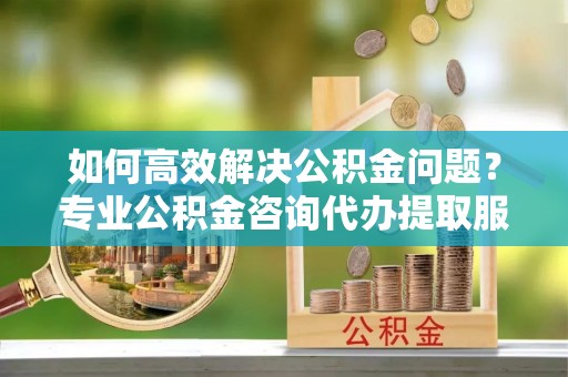 前金如何高效解决公积金问题？专业公积金咨询代办提取服务来帮你